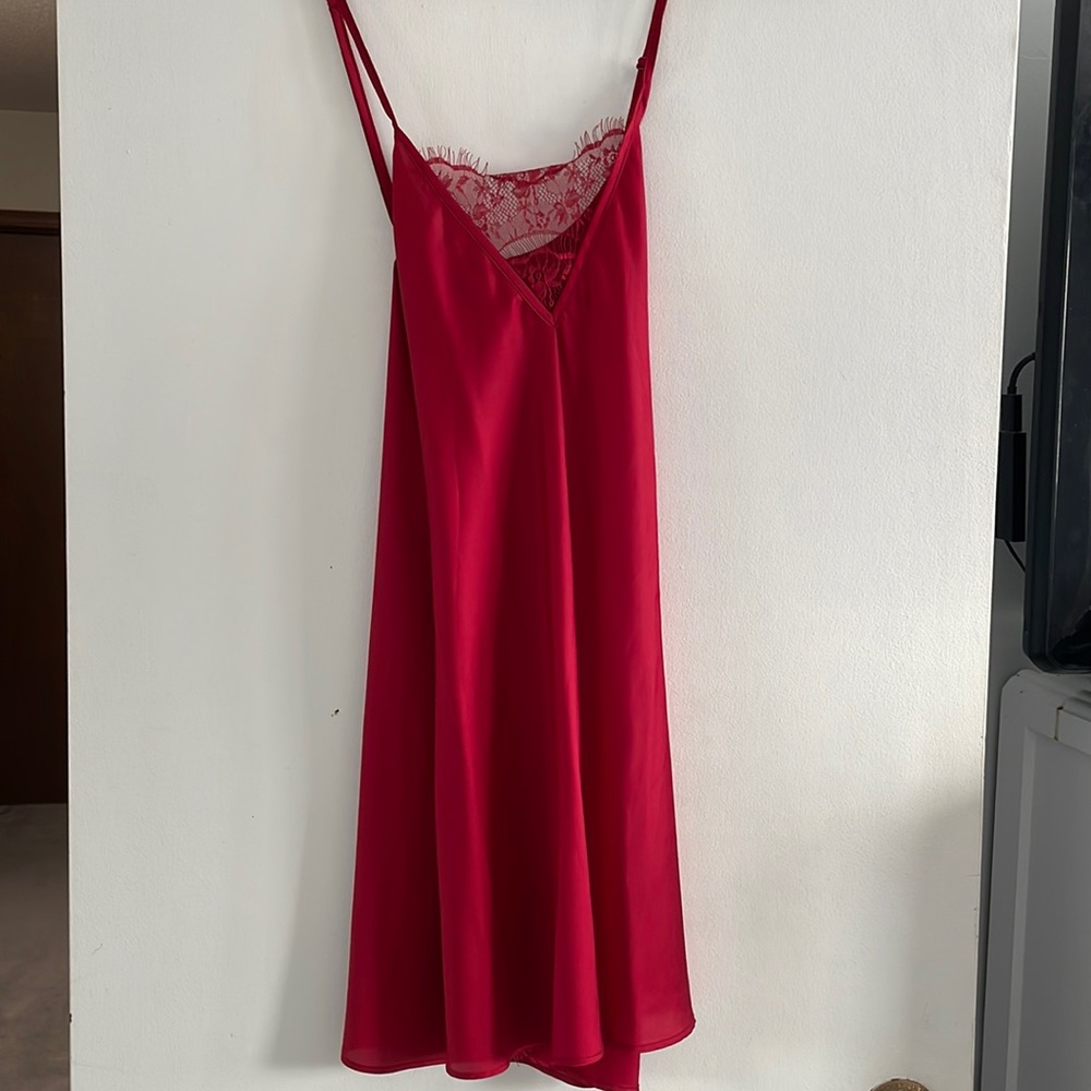 Red sexy slip dress